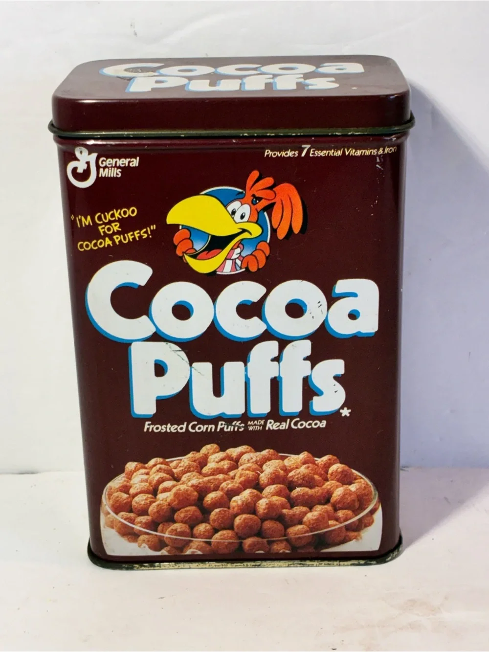 Vintage 1995 General Mills Cocoa Puffs Cereal Tin Sonny Cuckoo Bird Metal